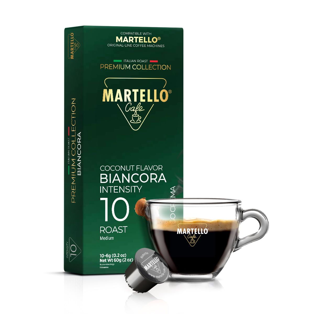 Kaffee BIANCORA Lungo Crema Kokos - 10 Kapseln